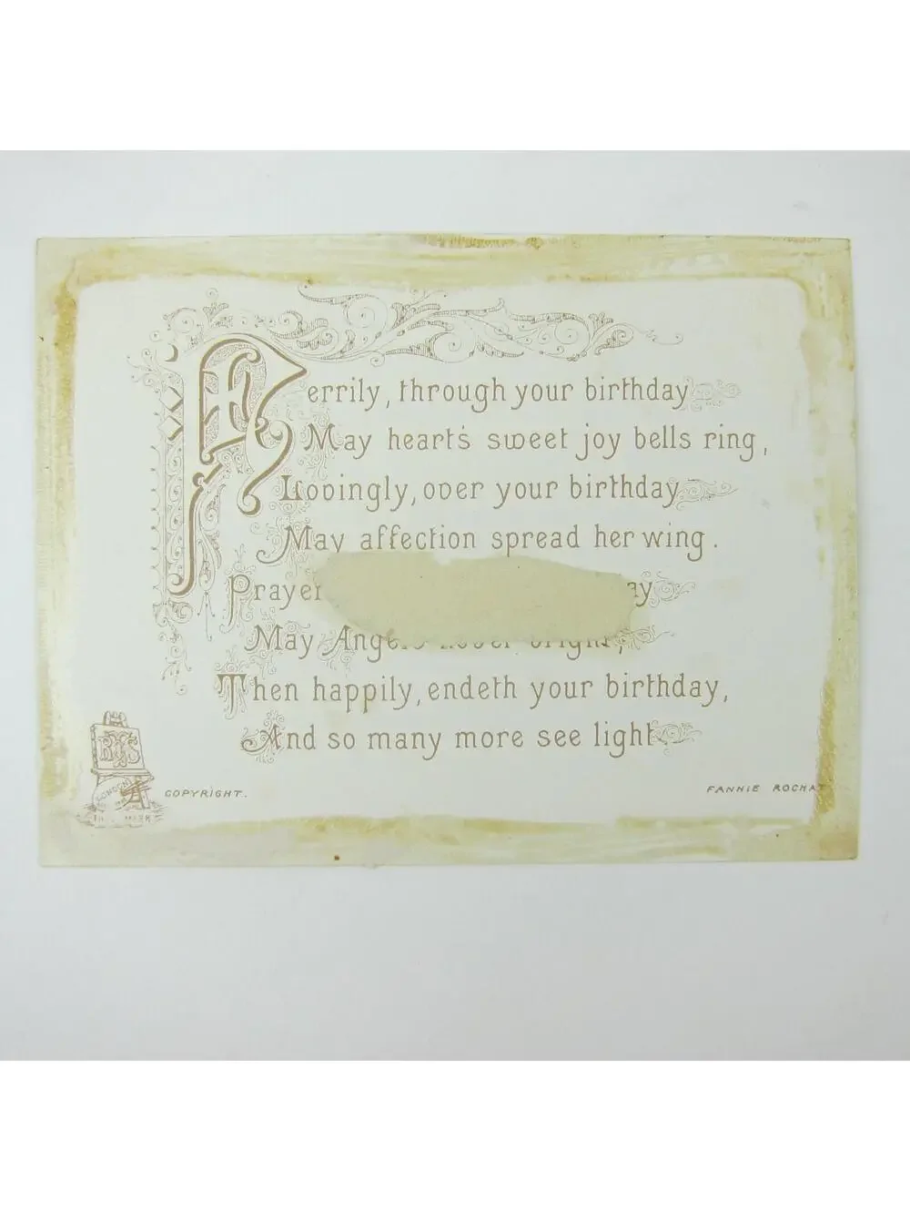 Victorian Birthday Greeting Card Red Barberry Branch Raphael Tuck & Sons Antique